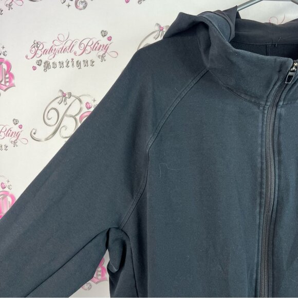 lululemon athletica sweater zip up white cap pockets Black hoodie hooded - Picture 4 of 11